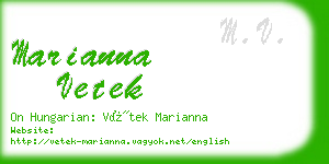 marianna vetek business card